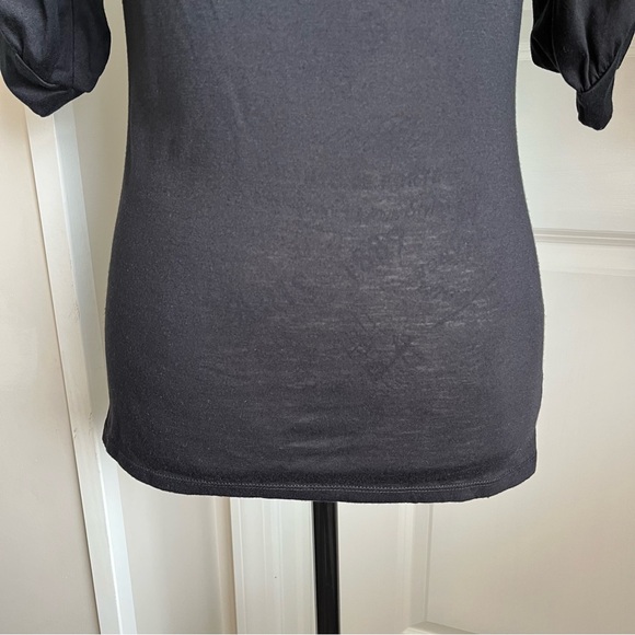 Mandee Pleated Half Sleeves Turtleneck Top Black Sz M - Picture 6 of 16